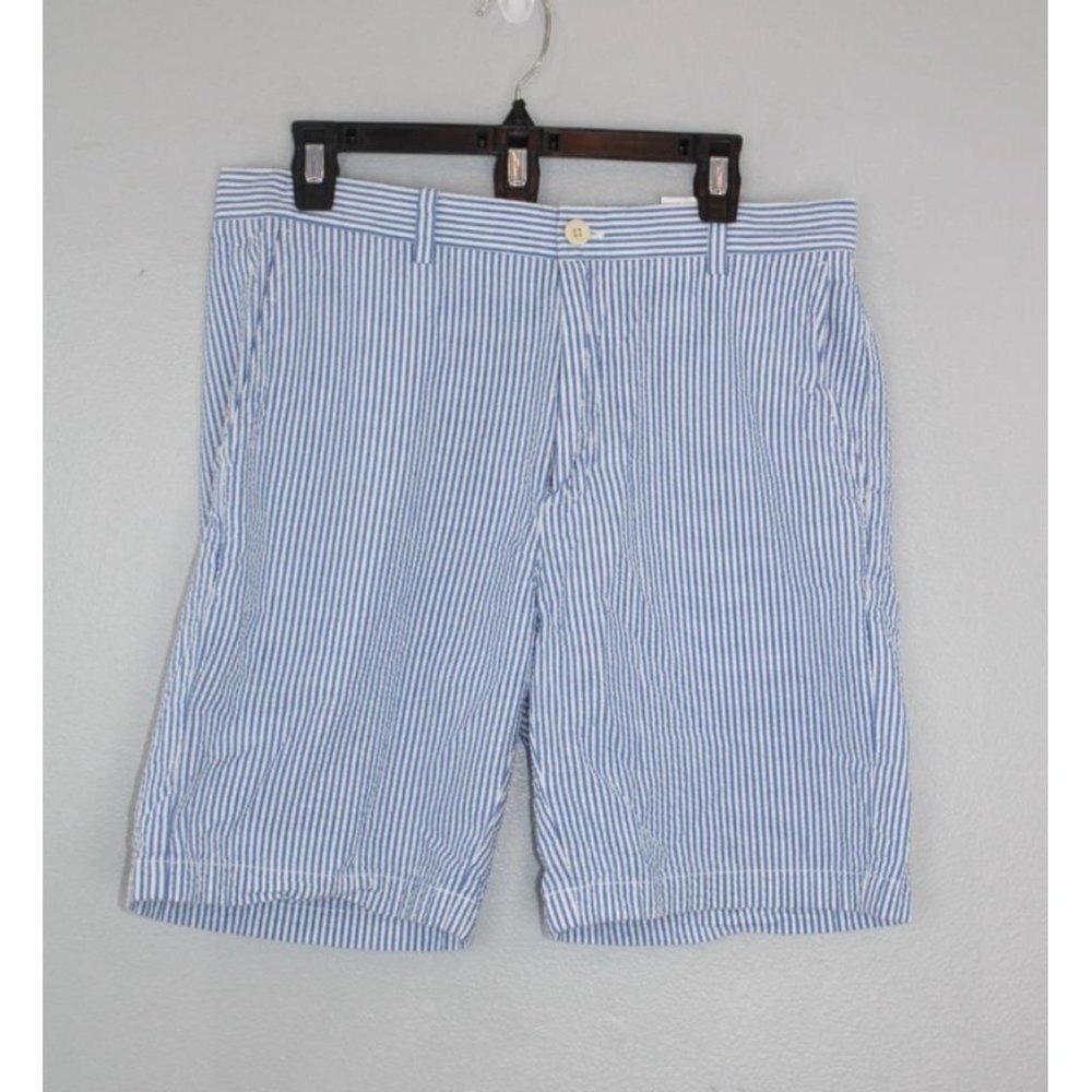 Vineyard Vines Shorts Mens Size 34 Blue Striped Seer Sucker Breaker Preppy Beach